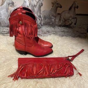 Dingo leather fringe boots